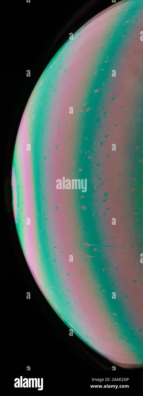 De texture liquide macro sphère colorée vue rapprochée Banque D'Images