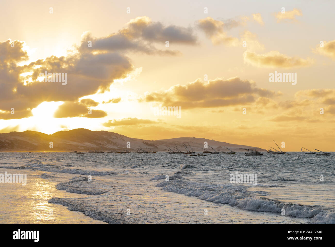 Coucher du soleil à icapui beach dans le nord du Brésil Banque D'Images