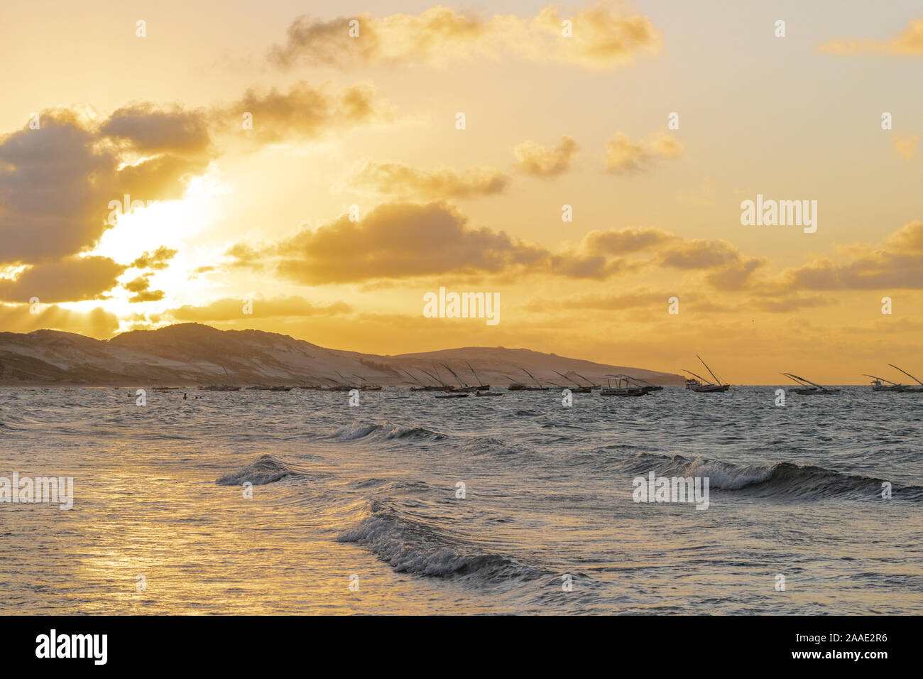 Coucher du soleil à icapui beach dans le nord du Brésil Banque D'Images