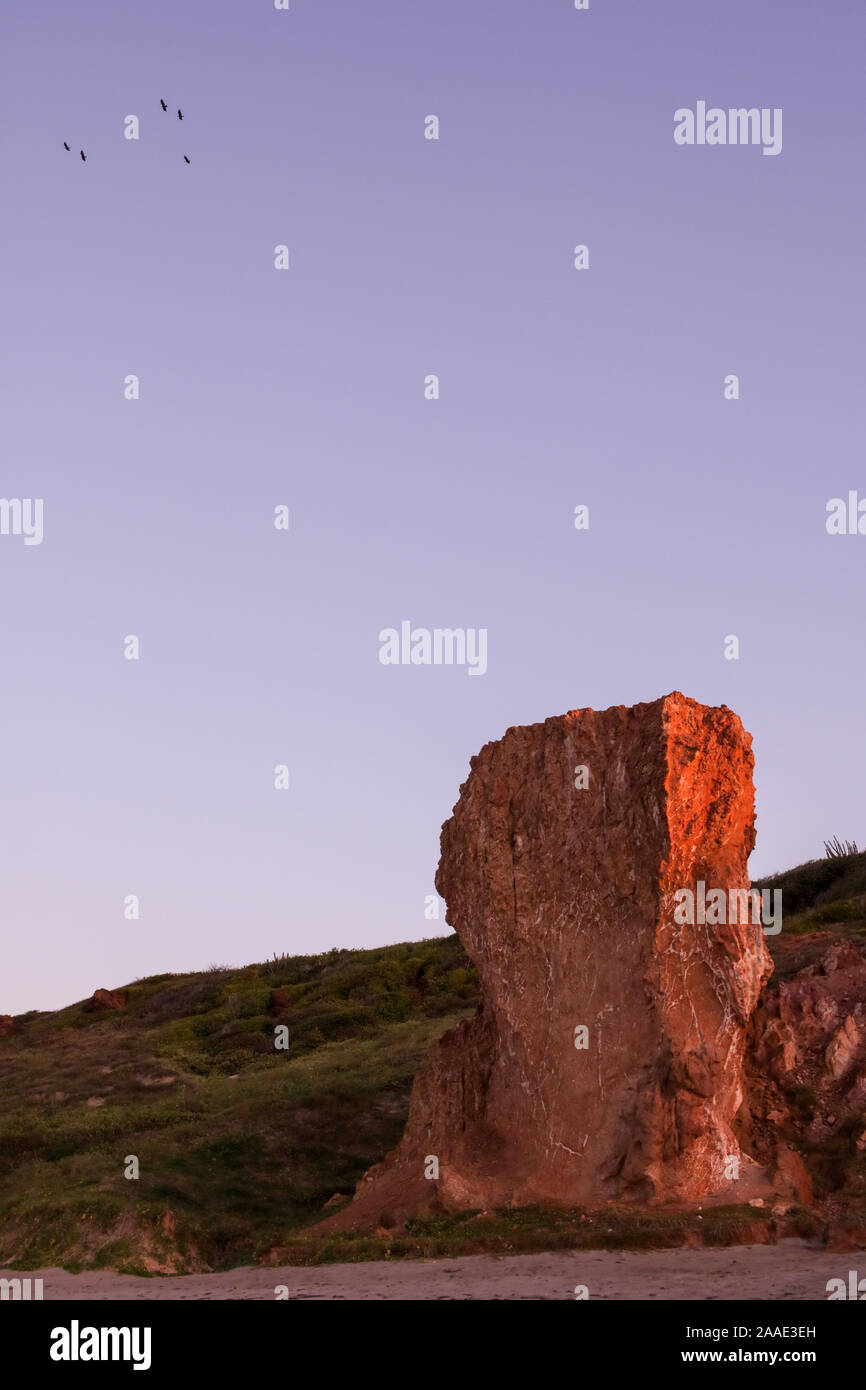 Coucher du soleil sur la falaise d'icapui dans le nord du Brésil Banque D'Images