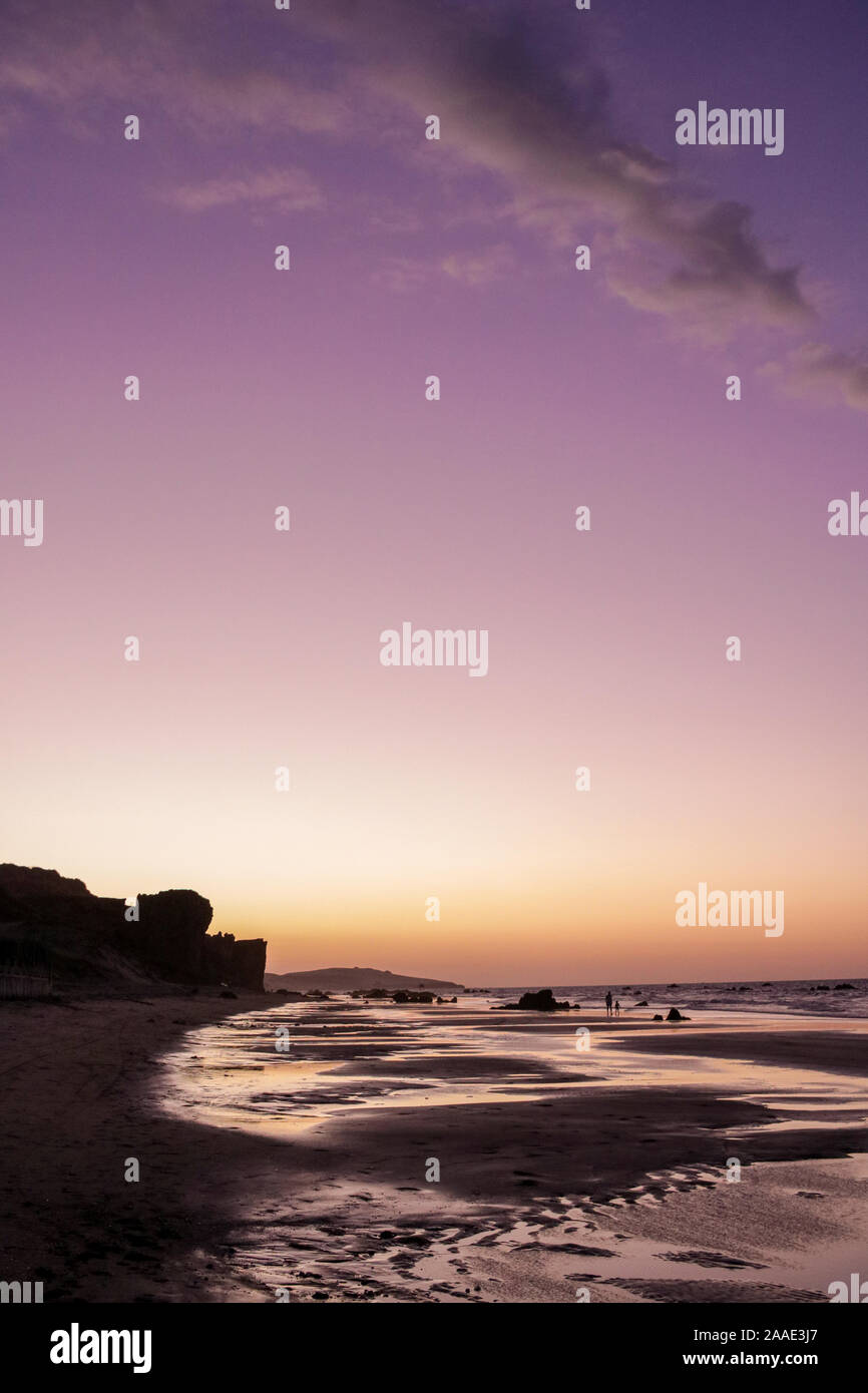 Coucher du soleil à icapui beach au Brésil Banque D'Images