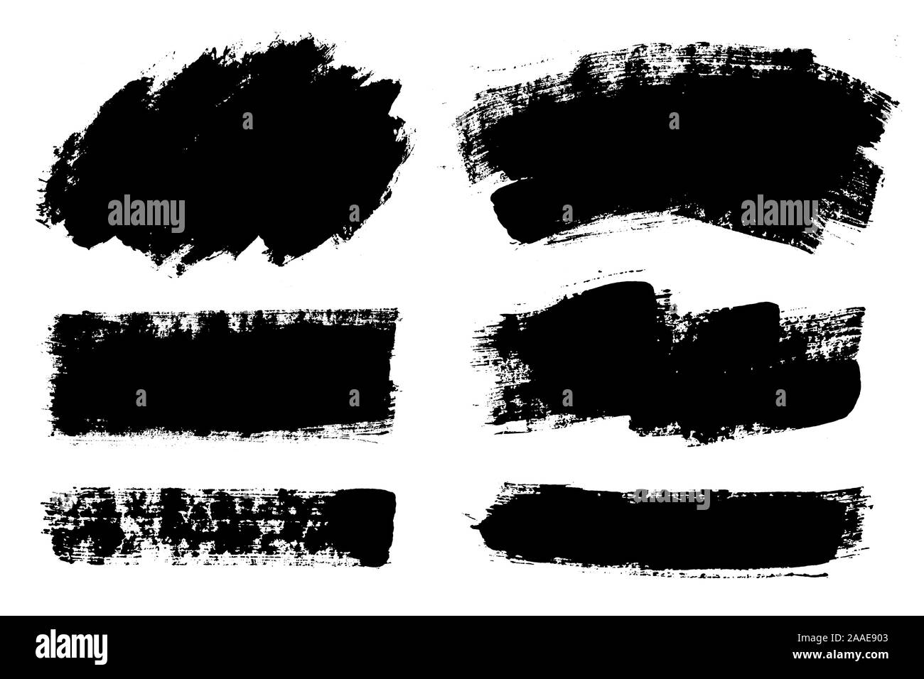 Coups de pinceau. Pinceaux Vector set. Éléments de conception Grunge Illustration de Vecteur