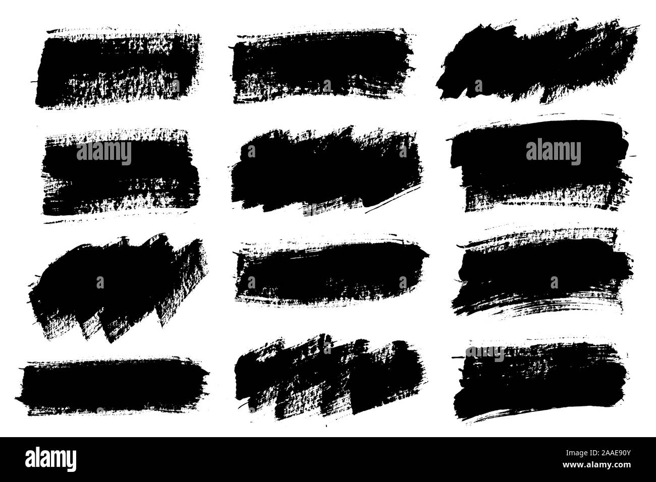 Coups de pinceau. Pinceaux Vector set. Éléments de conception Grunge Illustration de Vecteur
