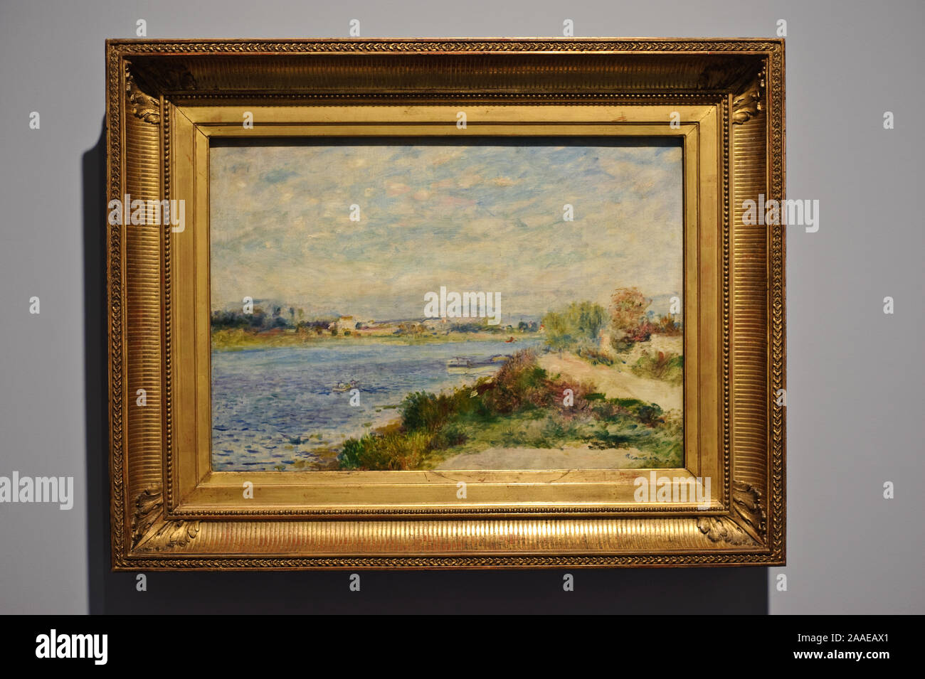 'La Seine à Argenteuil" Peinture d'Auguste Renoir ( musée d'Orsay, France) Banque D'Images