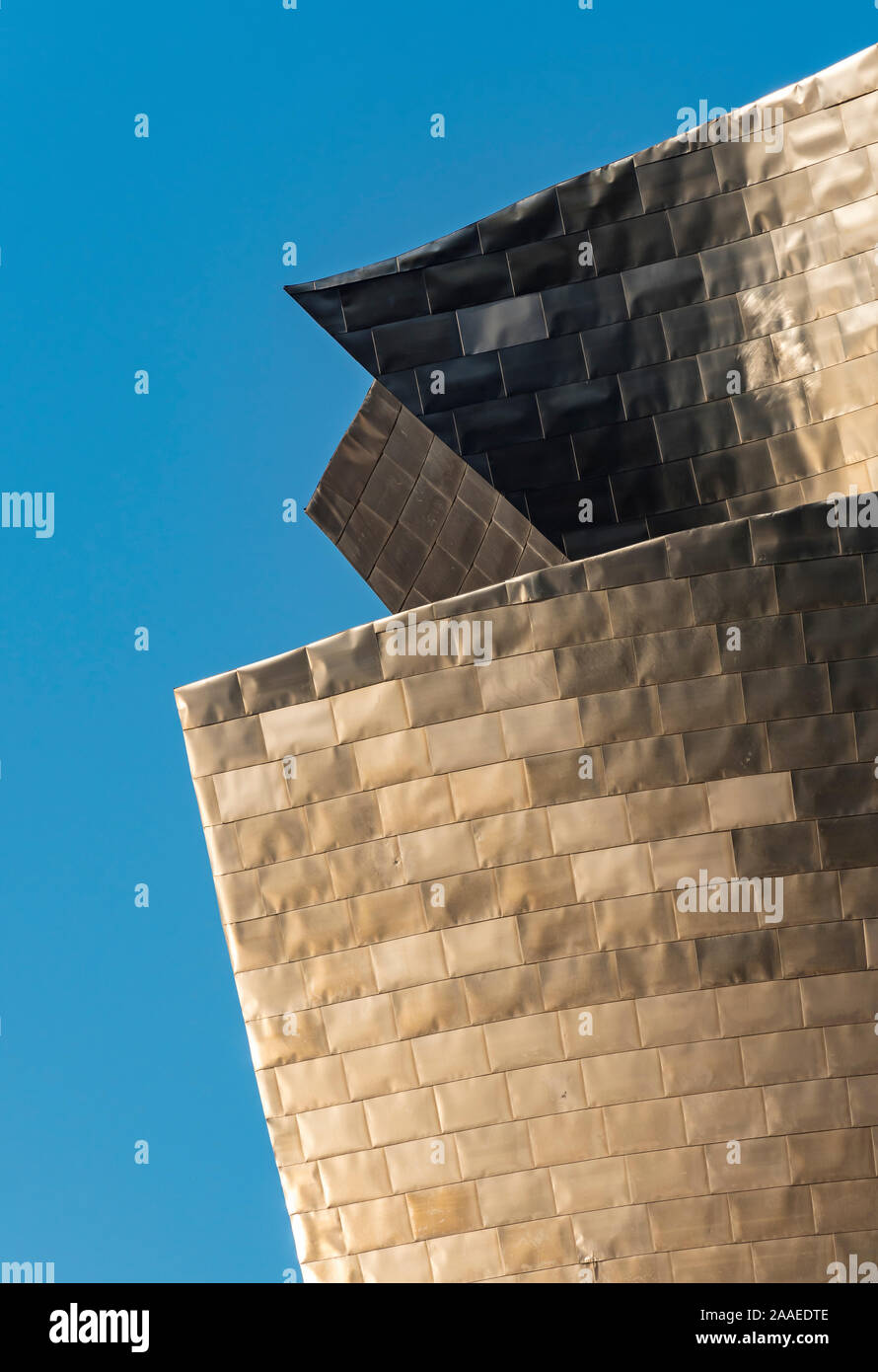 Détail architectural, Musée Guggenheim de Bilbao, Espagne Banque D'Images