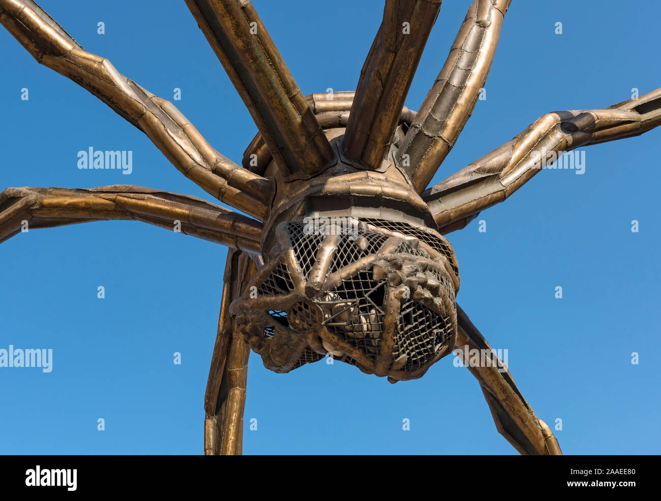 Maman Statue par Louise Bourgeois à l'extérieur Musée Guggenheim Bilbao, Espagne Banque D'Images