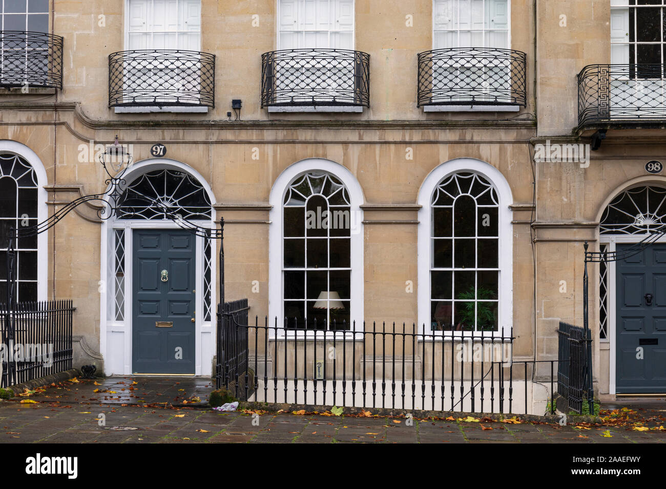 Maisons de ville géorgiennes à Sydney place, ville de Bath, BANES, Angleterre, Royaume-Uni Banque D'Images
