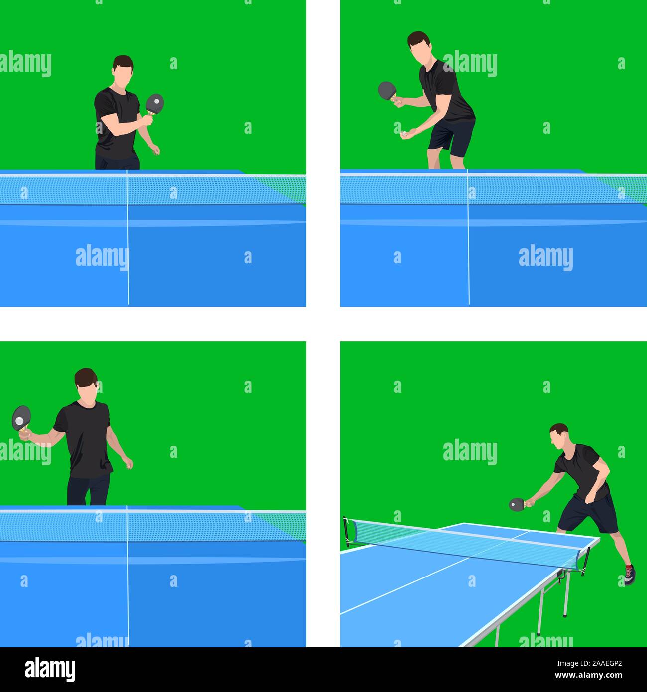 Jeu de ping-pong player jouer au tennis, jeu d'illustration vectorielle Illustration de Vecteur
