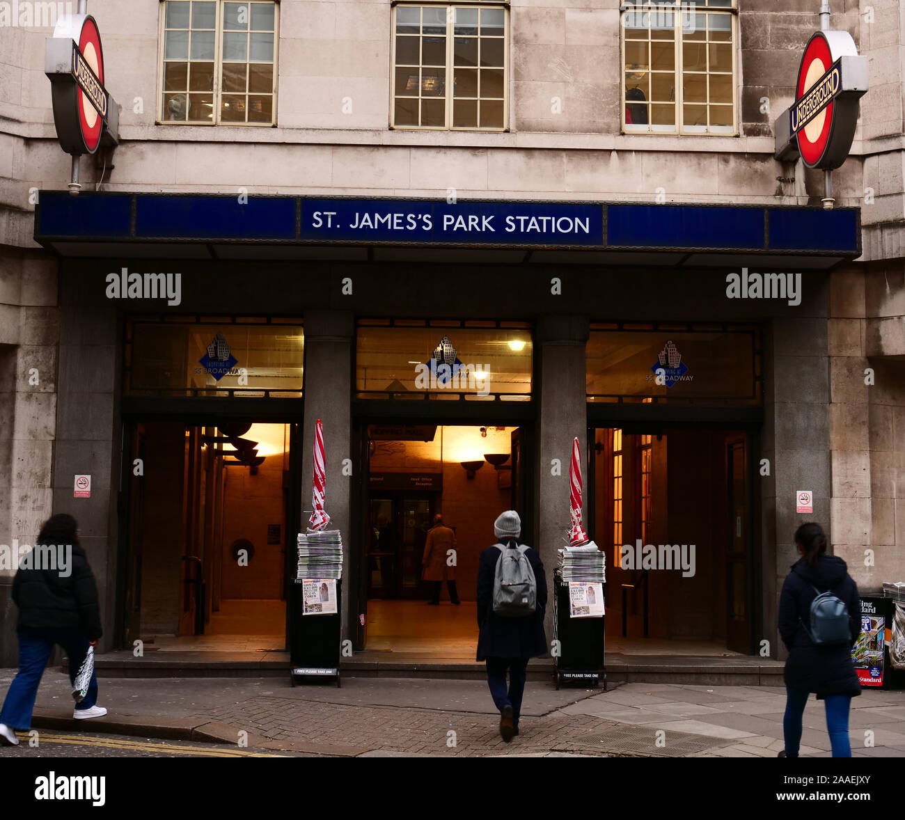 Entrée souterraine de St James's Park, London, UK. Banque D'Images