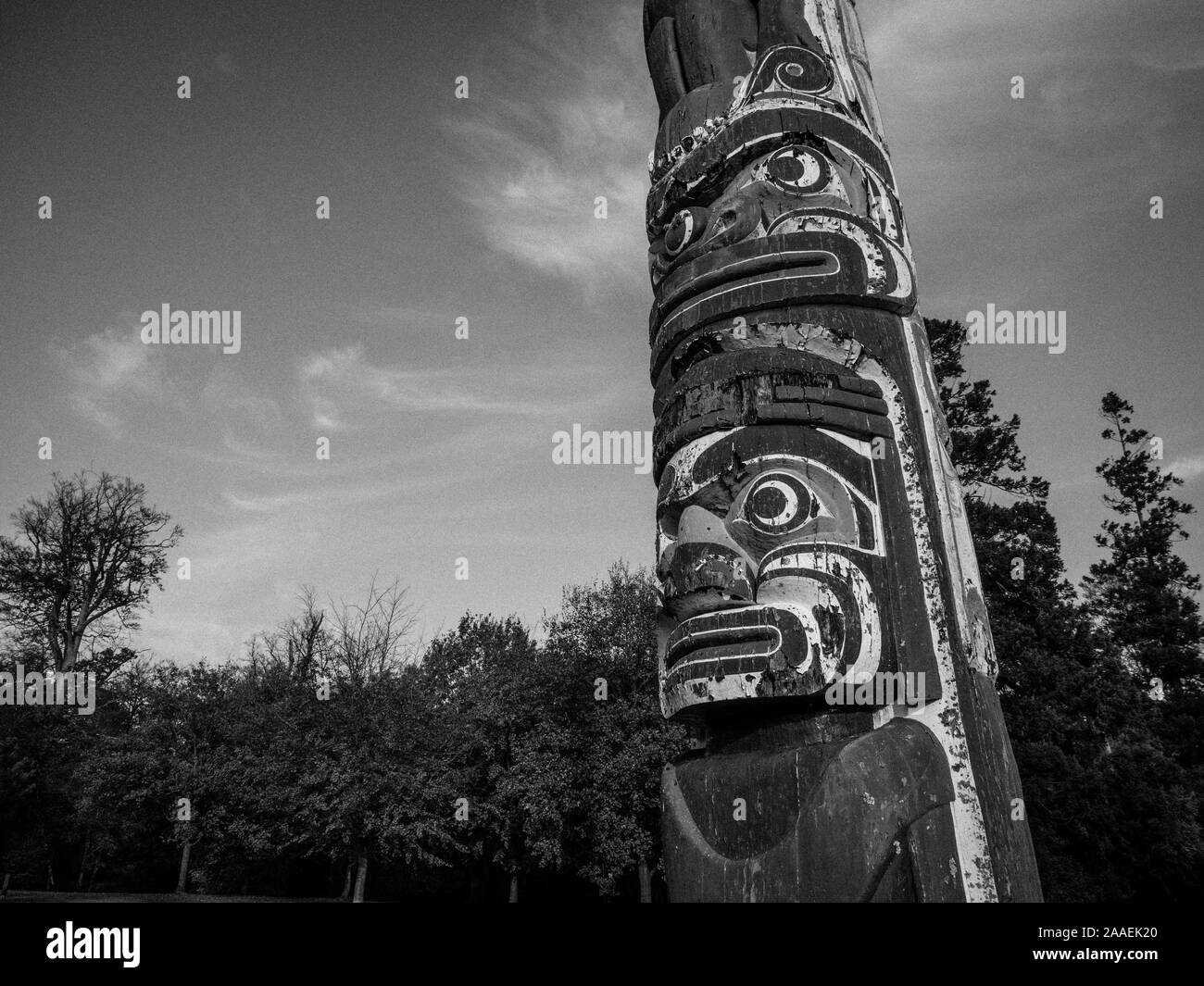 Windsor Great Park Totem, Valley Gardens, Windsor Great Park, Surrey, Angleterre, RU, FR. Banque D'Images
