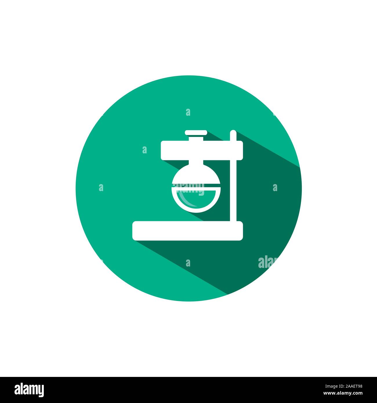 Florence flask icône avec ombre sur un cercle vert. Vector illustration couleur télévision pharmacie Illustration de Vecteur