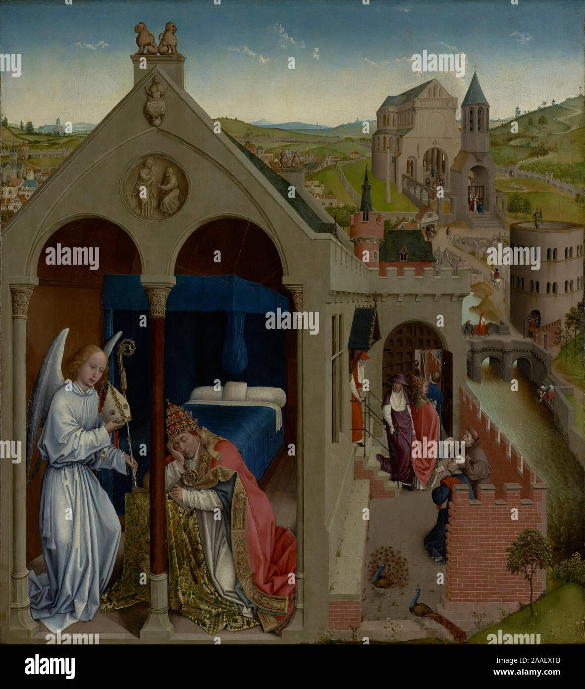 Le rêve du pape Sergius ; Atelier de Rogier van der Weyden (1399/1400 - 1464, Russisch) ; fin des années 1430 ; Huile sur panneau, 90,2 × 81,3 cm (35 1/2 x 32 in.) Banque D'Images