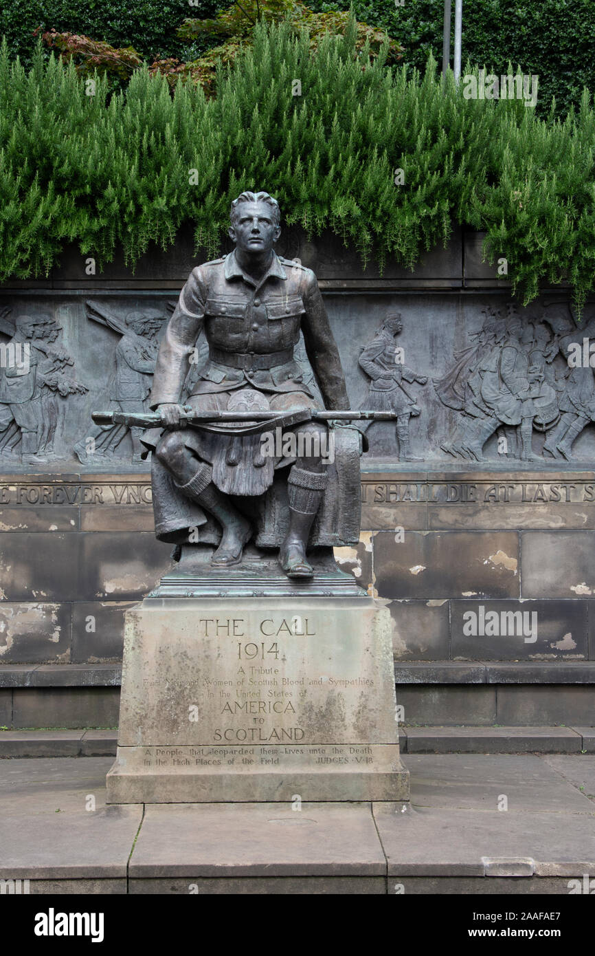 Le Mémorial De Guerre Call 1914, Princes Street Gardens, Édimbourg Banque D'Images