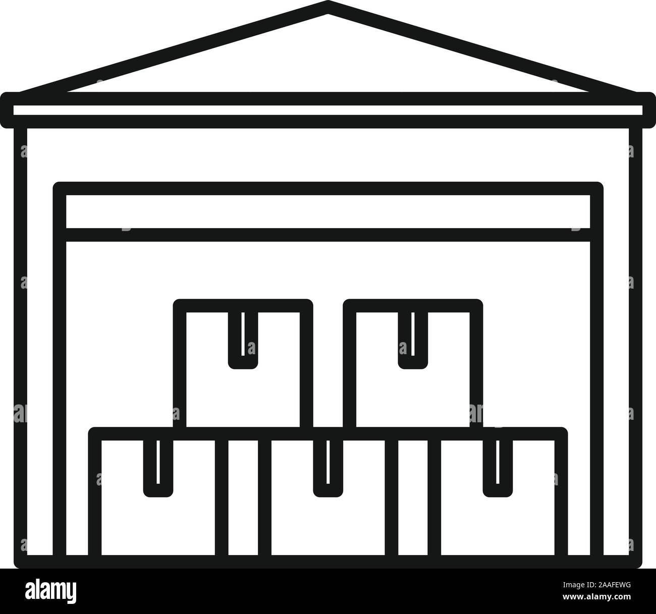 L'icône de l'entrepôt. Décrire l'entrepôt icône vecteur pour la conception web isolé sur fond blanc Illustration de Vecteur