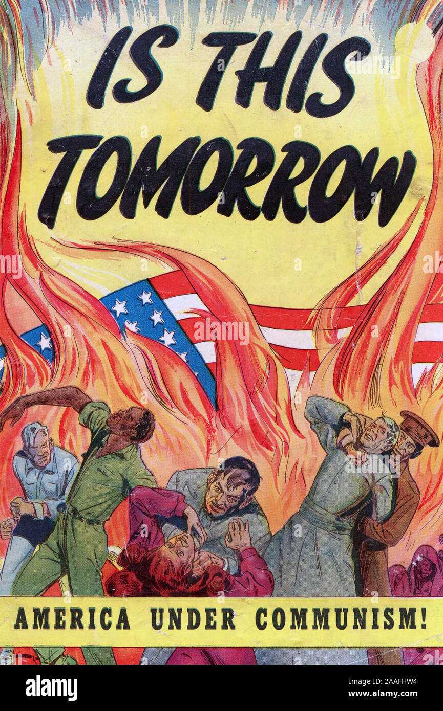 Est-ce demain ? Couverture de la bande dessinée de propagande anti-communiste publié en Amérique par la Guilde catéchétique du Minnesota en 1947 Banque D'Images