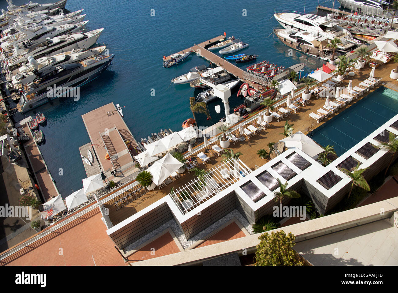 Vue aérienne Yacht Club Monte Carlo Monaco Banque D'Images