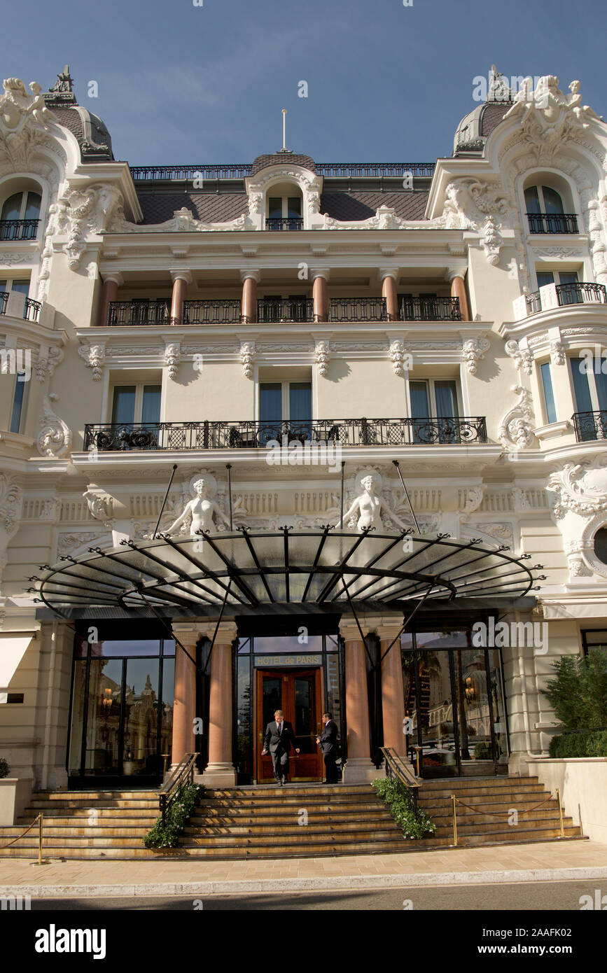 Entrée L'Hôtel de Paris Monte Carlo Monaco Banque D'Images