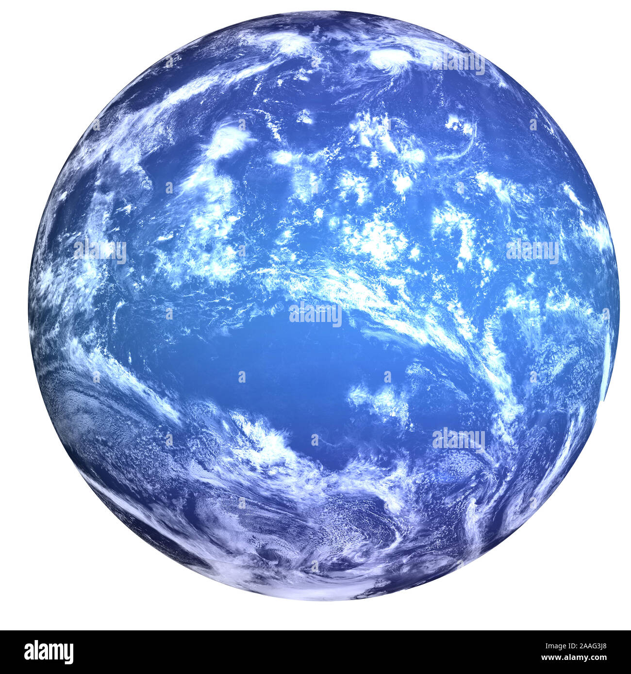 Planète Neptune très détaillés du système solaire avec l'atmosphère blanc isolé. Fiction planète bleue. Éléments de cette image fournie par la NASA. Banque D'Images