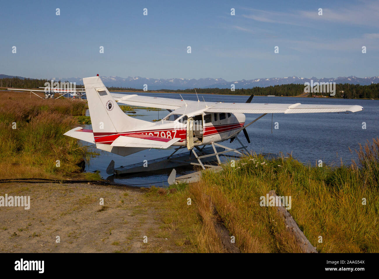 Sur hydravion Beluga Lake à Homer, Alaska. La péninsule de Kenai Banque D'Images