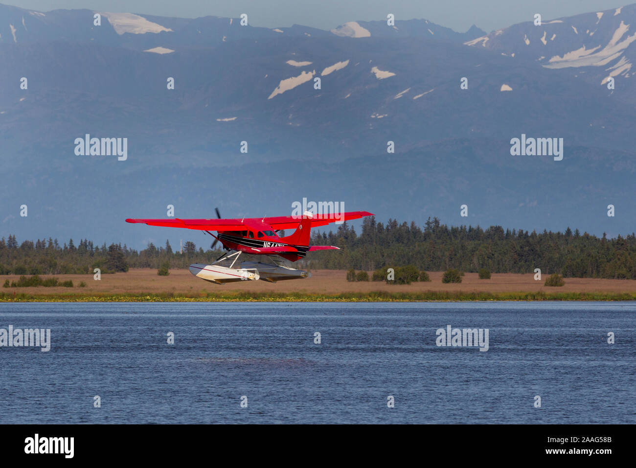 Sur hydravion Beluga Lake à Homer, Alaska. La péninsule de Kenai Banque D'Images