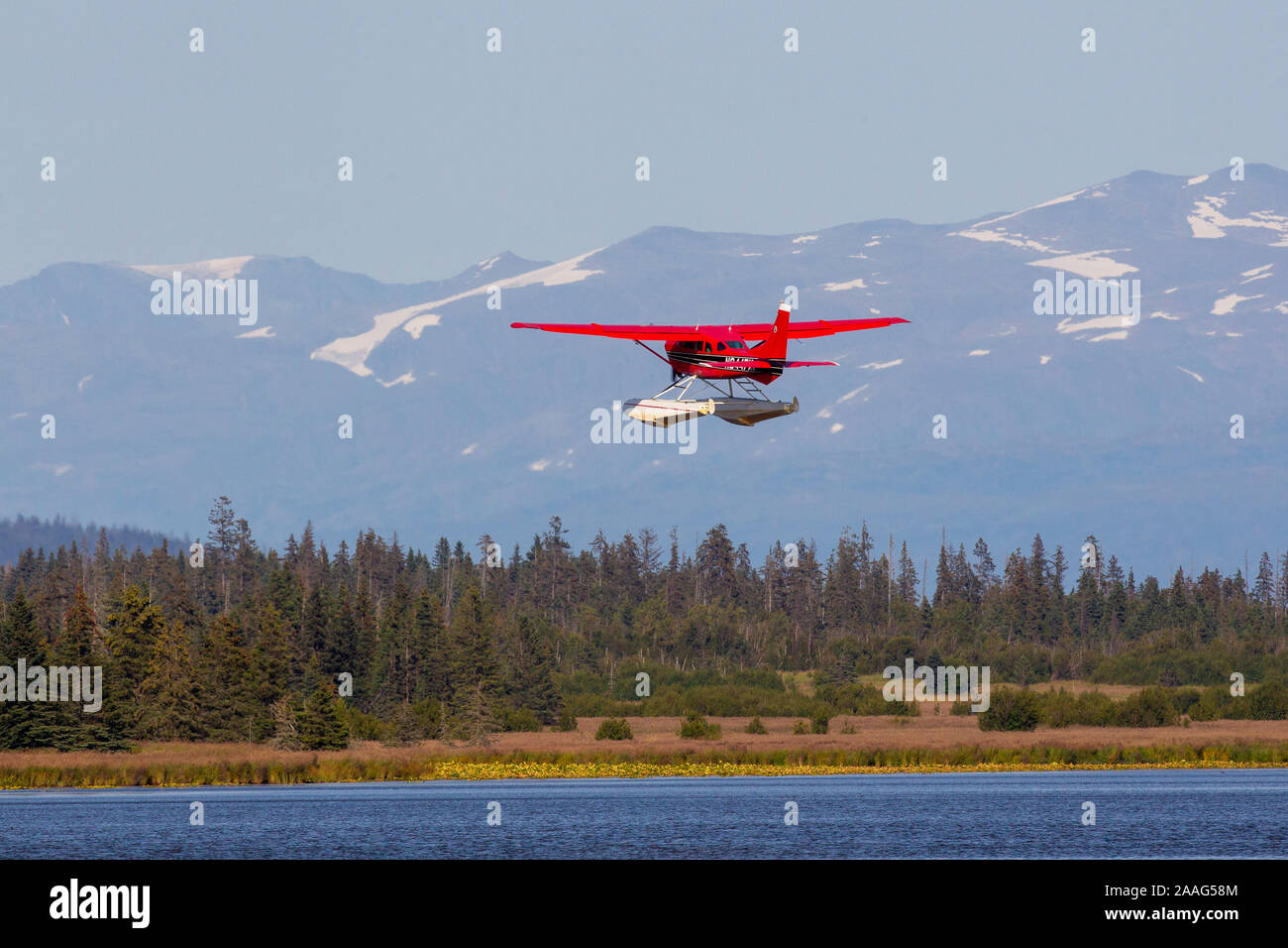 Sur hydravion Beluga Lake à Homer, Alaska. La péninsule de Kenai Banque D'Images