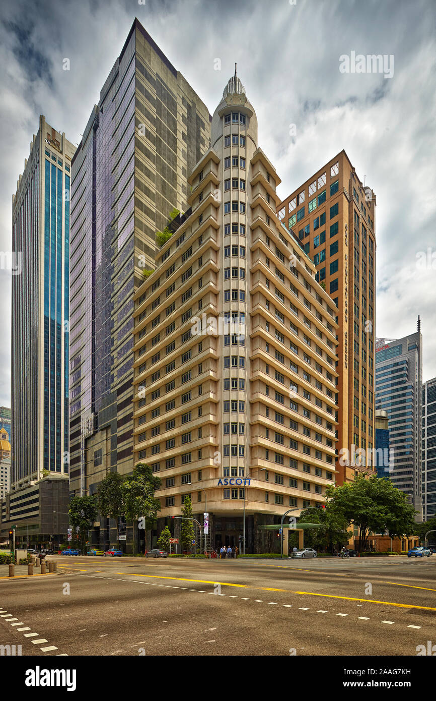 Singapour - 9 juillet : Ascott Raffles Place serviced apartment building à Singapour le 9 juillet 2012. Photo par Rogan Coles. Banque D'Images