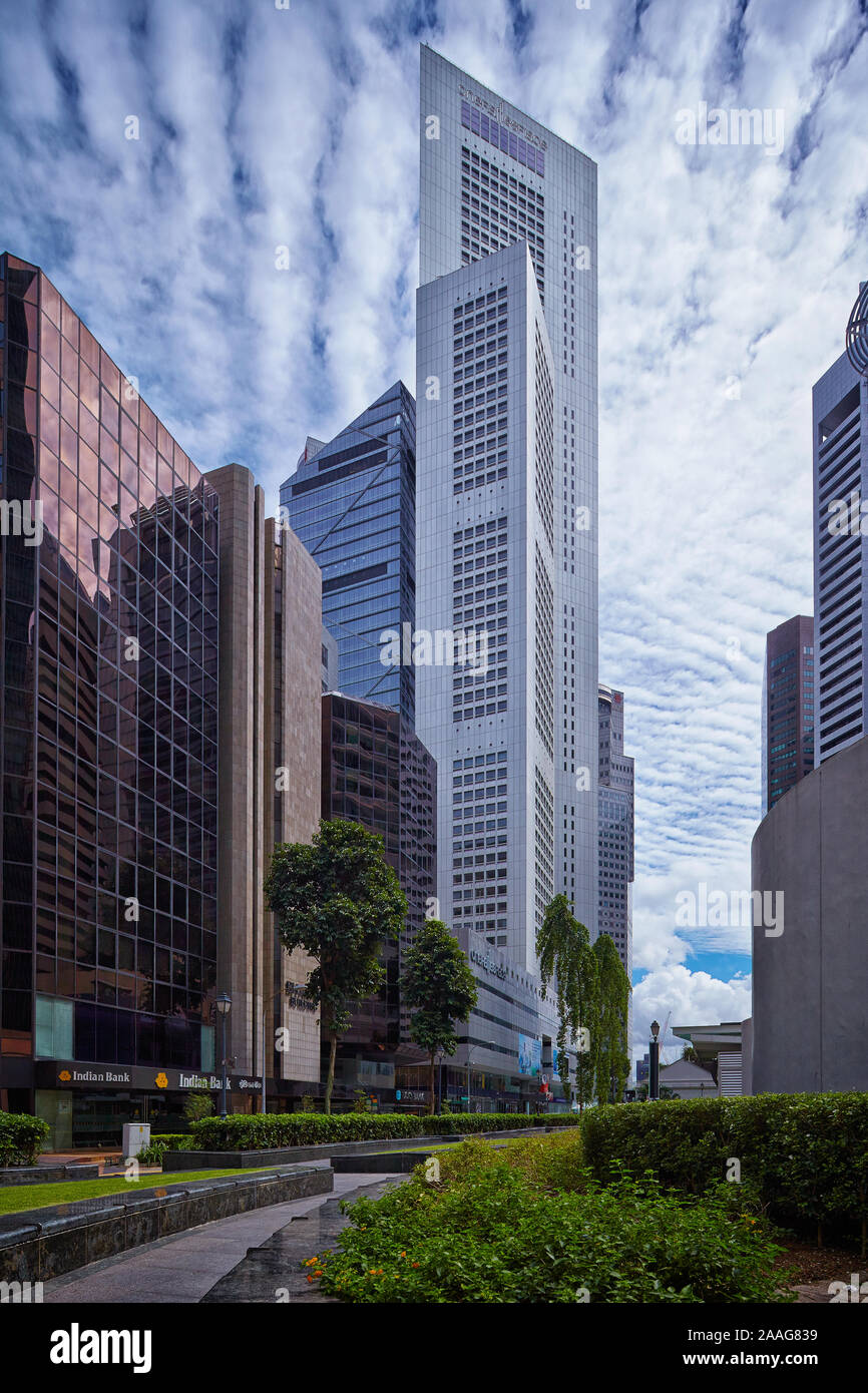 SINGAPOUR - immeubles de grande hauteur dans le quartier du centre-ville de Singapour. Banque D'Images