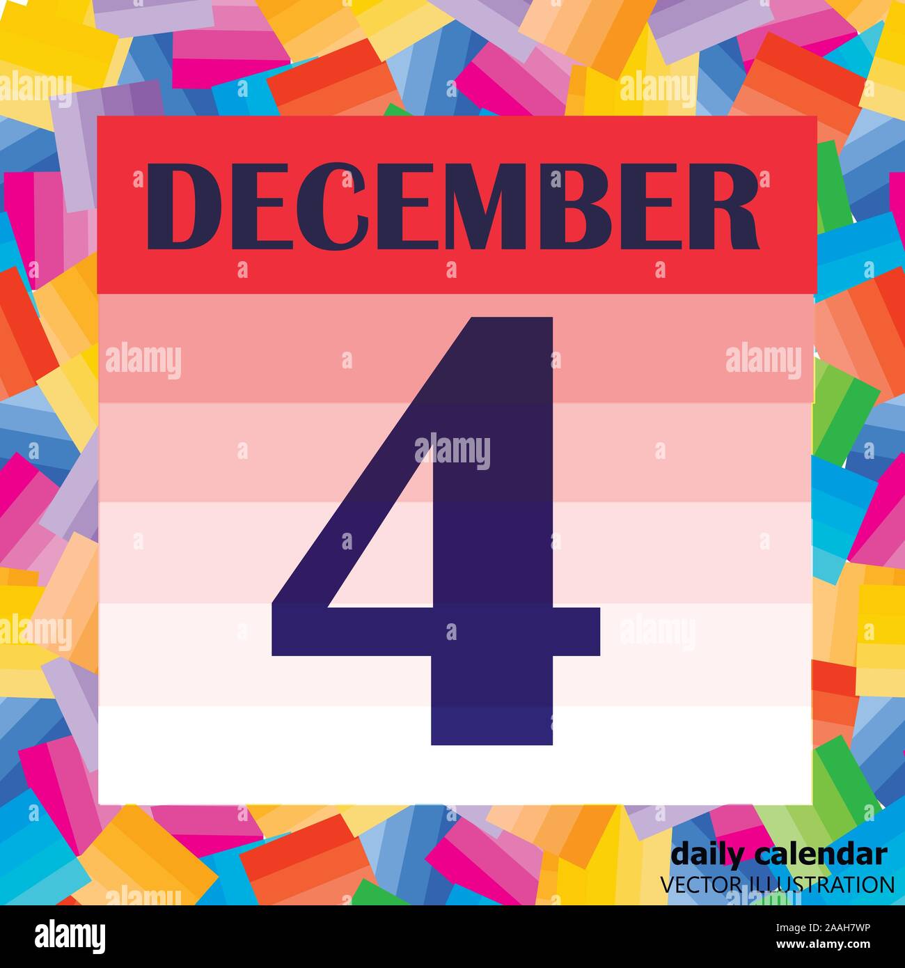 L'icône 4 décembre. Pour la planification jour important. Bannière pour