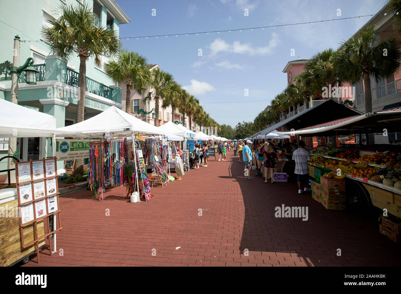 Dimanche matin marché de producteurs au centre-ville de Celebration en Floride usa Banque D'Images