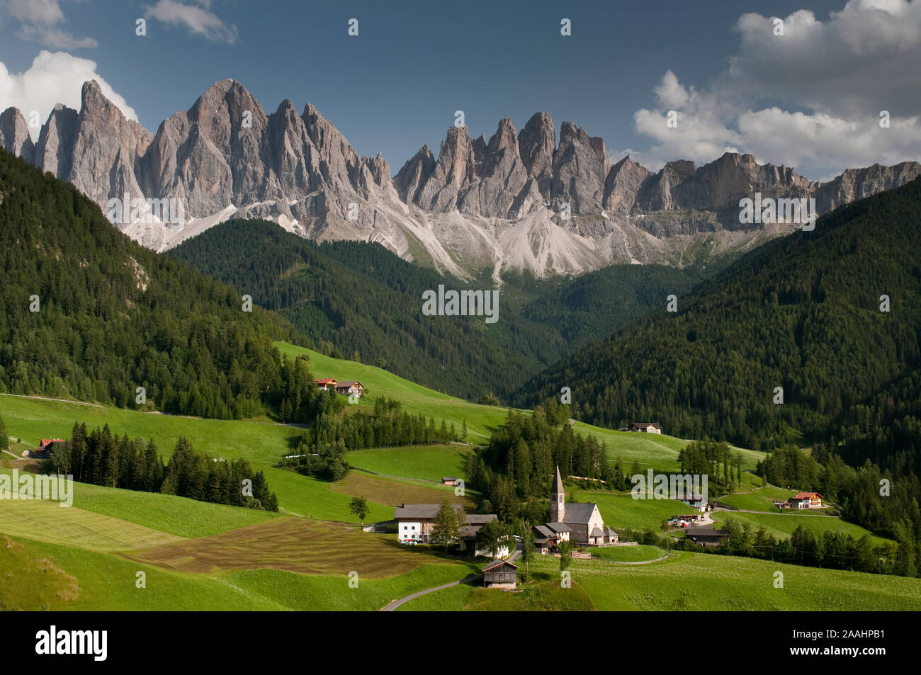 Santa Maddalena, Funes Valley (Villnoss), Dolomites, Trentin-Haut-Adige, le Tyrol du Sud, Italie Banque D'Images