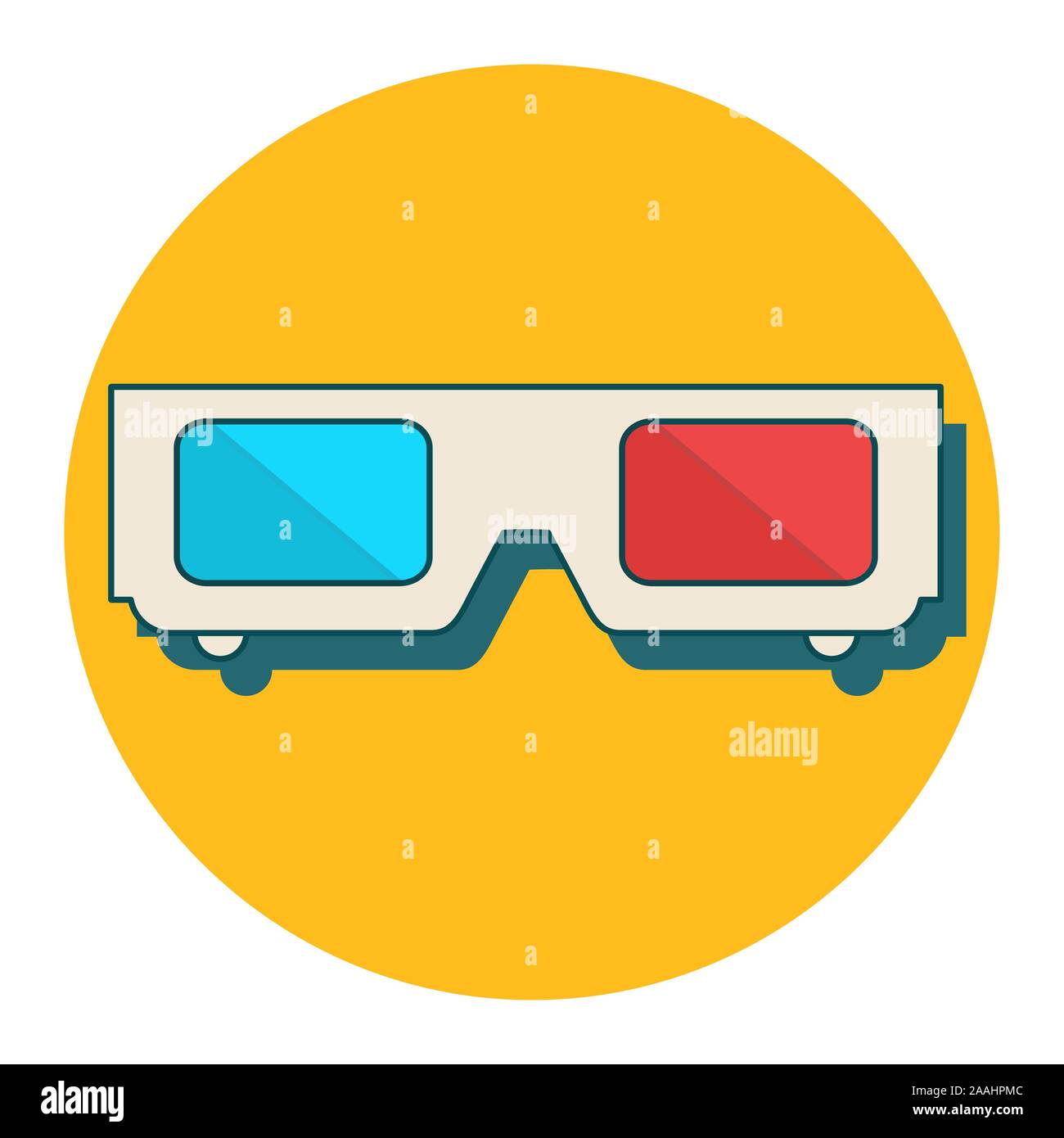 Les lunettes 3D vector illustration de télévision Illustration de Vecteur