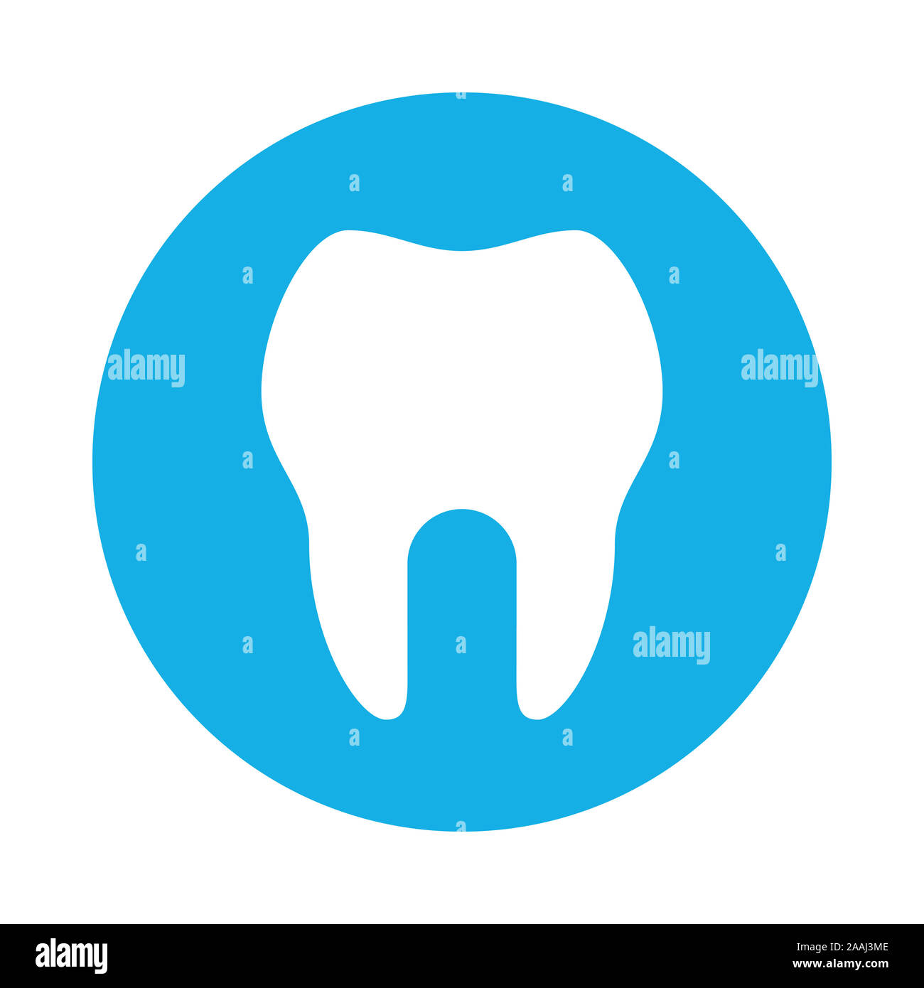 L'icône de la dent. Symbole dentaire isolé sur fond blanc Banque D'Images