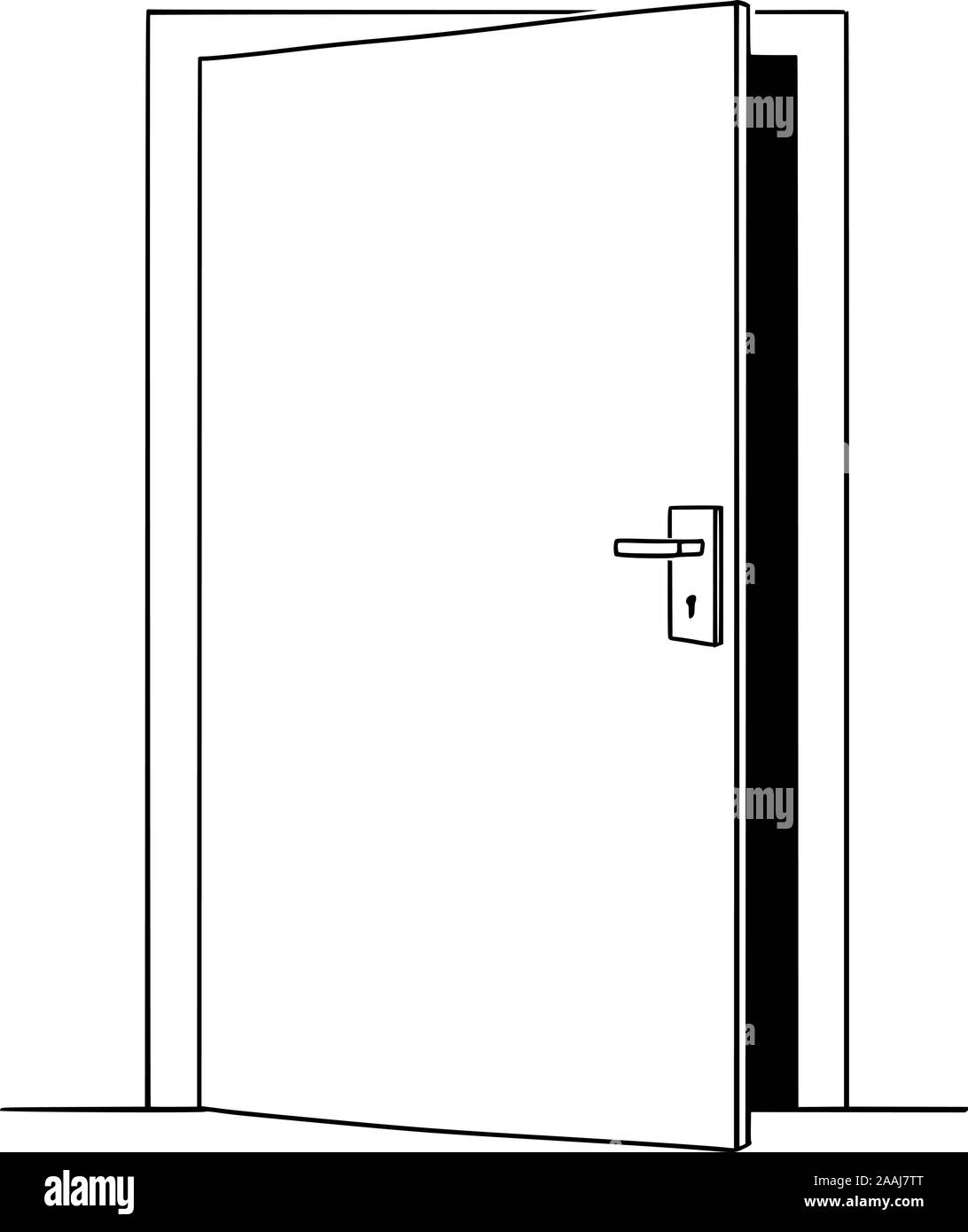 Vector illustration d'ouvrir légèrement la porte, simple plan pour la conception d'occasion d'affaires ou de défi. Illustration de Vecteur