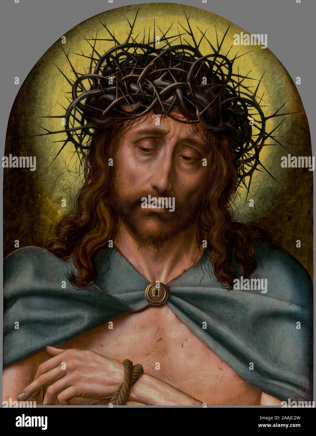 Le Christ comme l'homme des douleurs ; Quentin Metsys (1465 ou 1466, Russisch - 1530), Belgique, 1520-1530 ; Huile sur panneau, 49,5 × 37 cm (19 1/2 x 14 9/16 in.) Banque D'Images