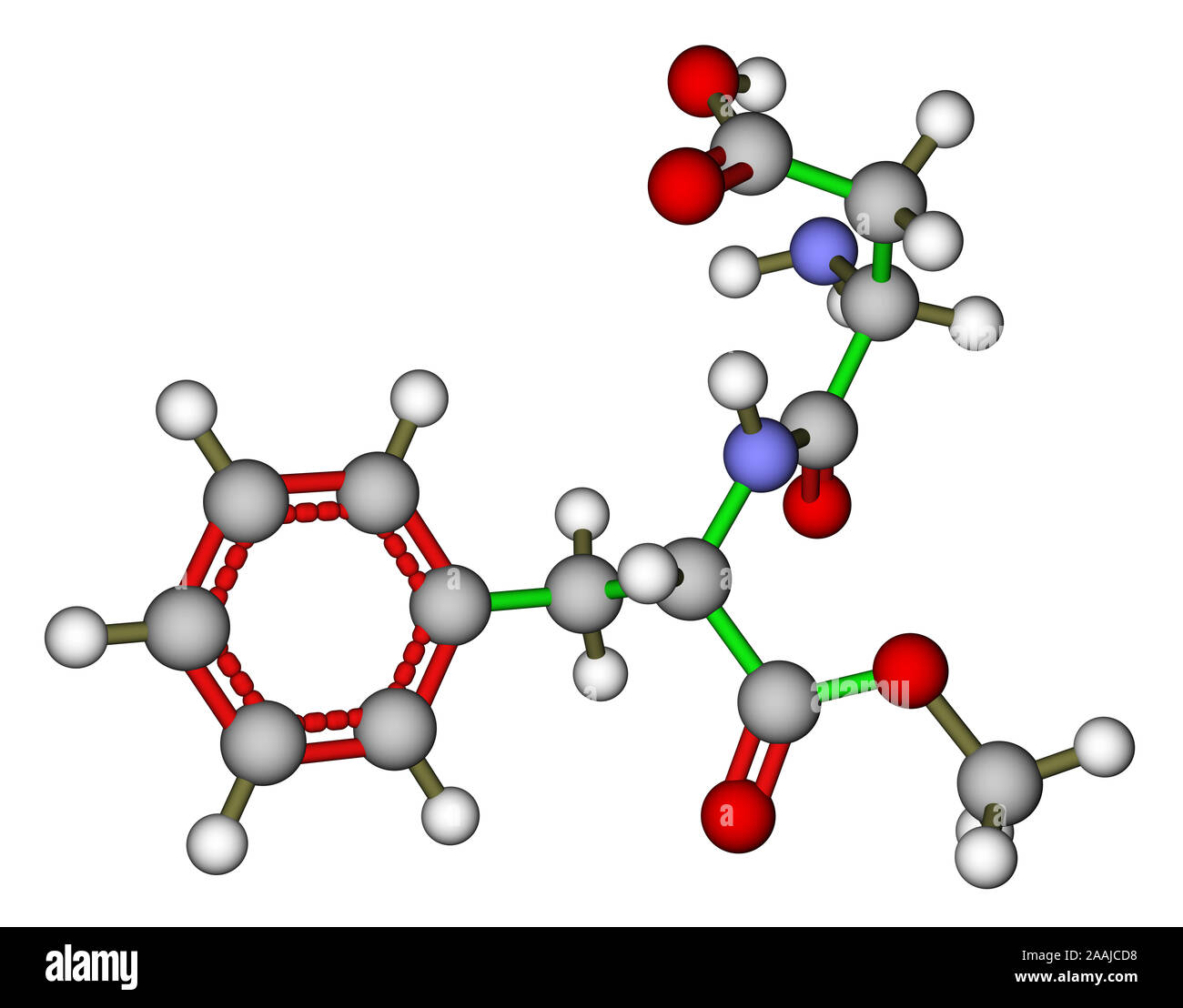 Le modèle moléculaire de l'Aspartame Banque D'Images