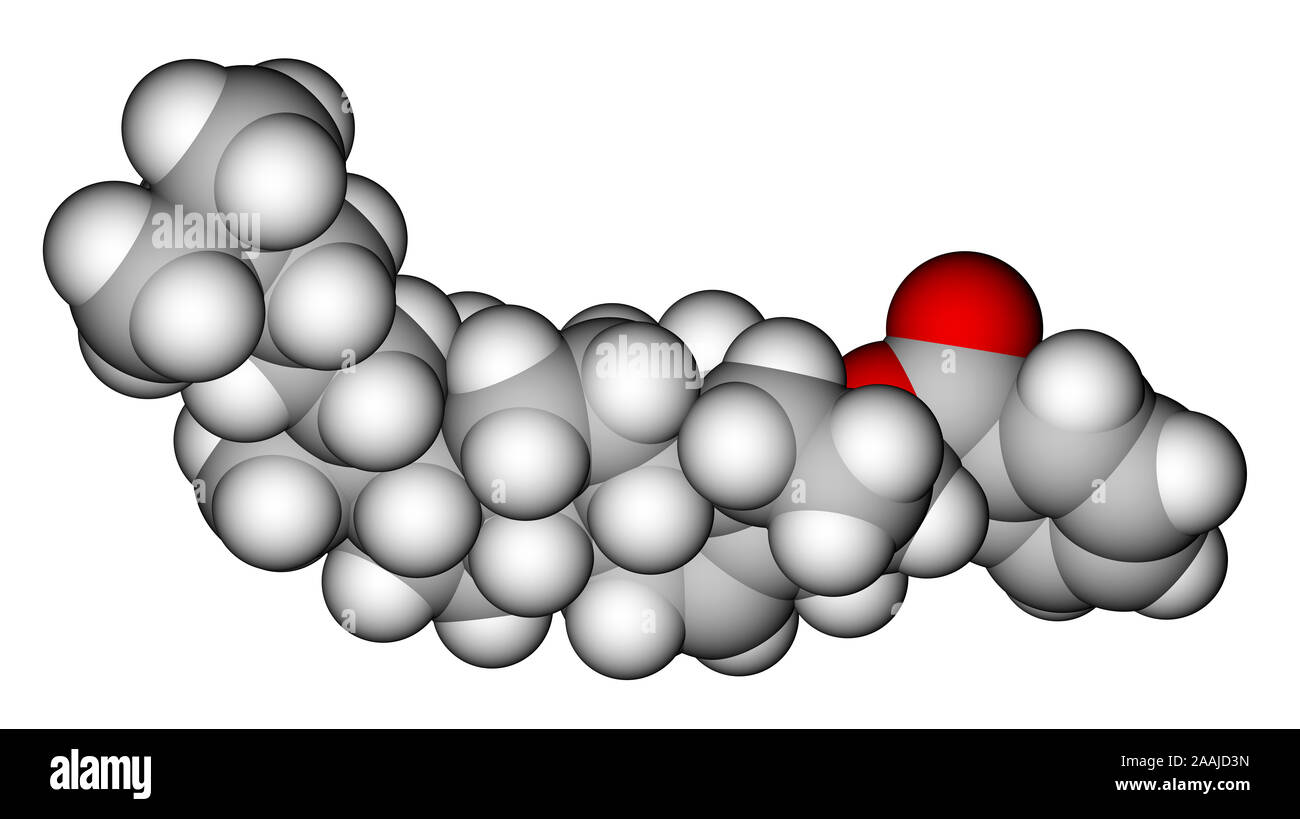 Le benzoate de cholestéryle, une molécule de cristal liquide Banque D'Images