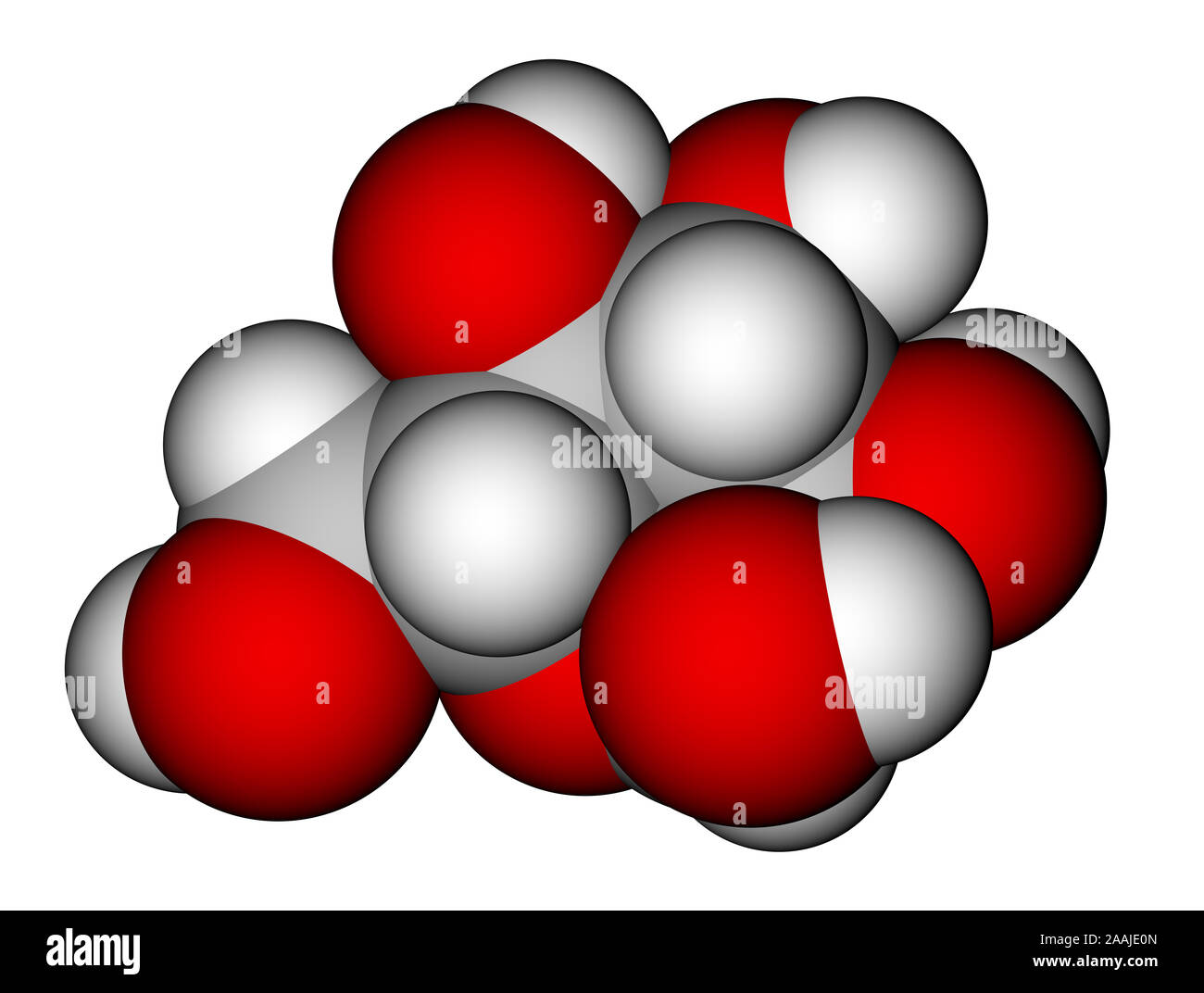 Glucose (α-D-glucopyranose) modèle moléculaire Banque D'Images