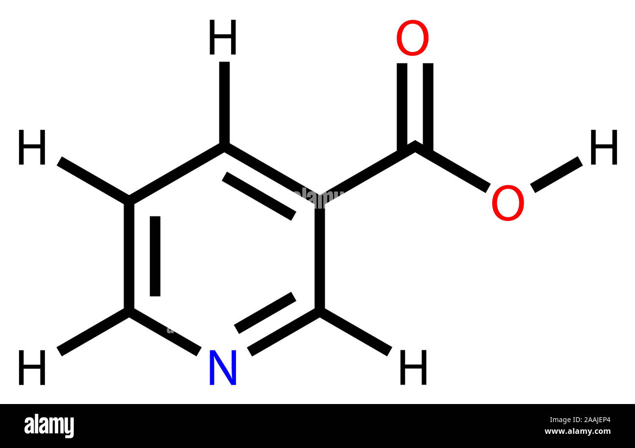 Niacine (vitamine B3 ou PP) Formule de structure Banque D'Images