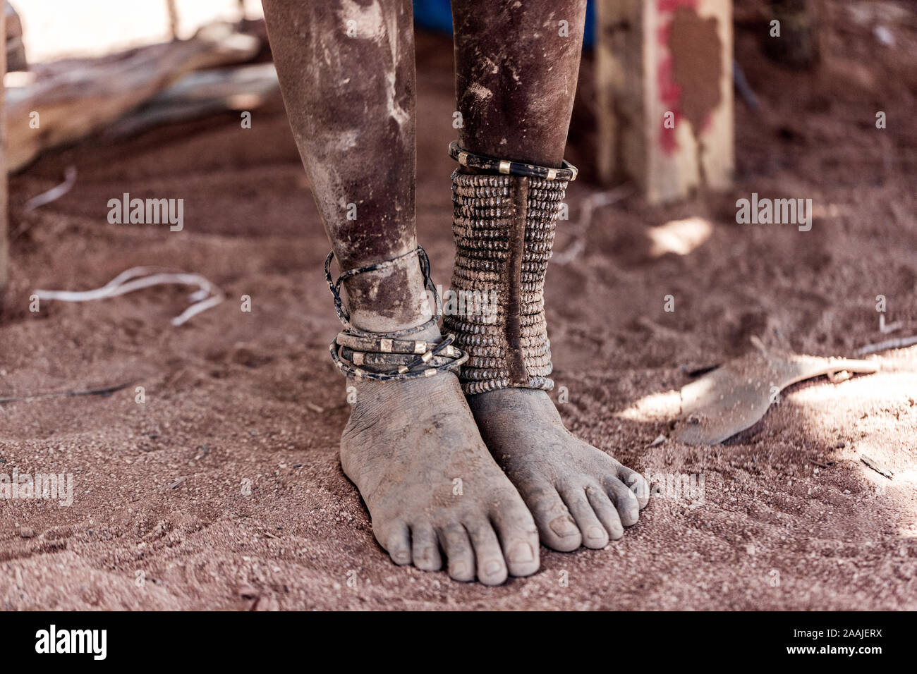 Les pieds de Himba Banque D'Images