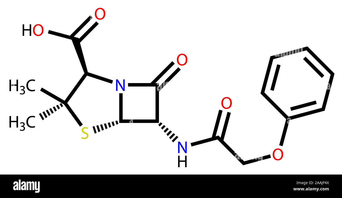 La pénicilline V formule de structure Banque D'Images