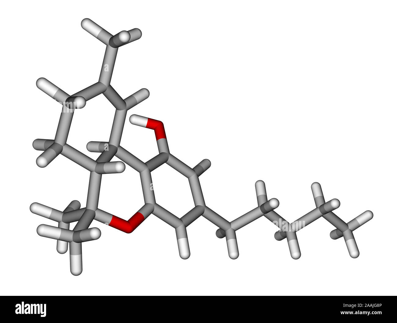 Bâtonnets de tétrahydrocannabinol Le modèle moléculaire Banque D'Images