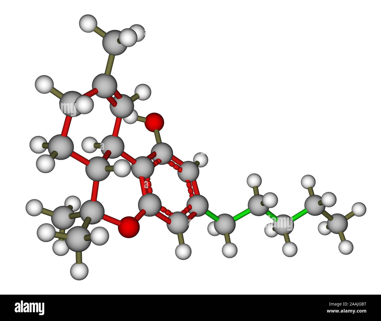 Le modèle moléculaire tétrahydrocannabinol Banque D'Images