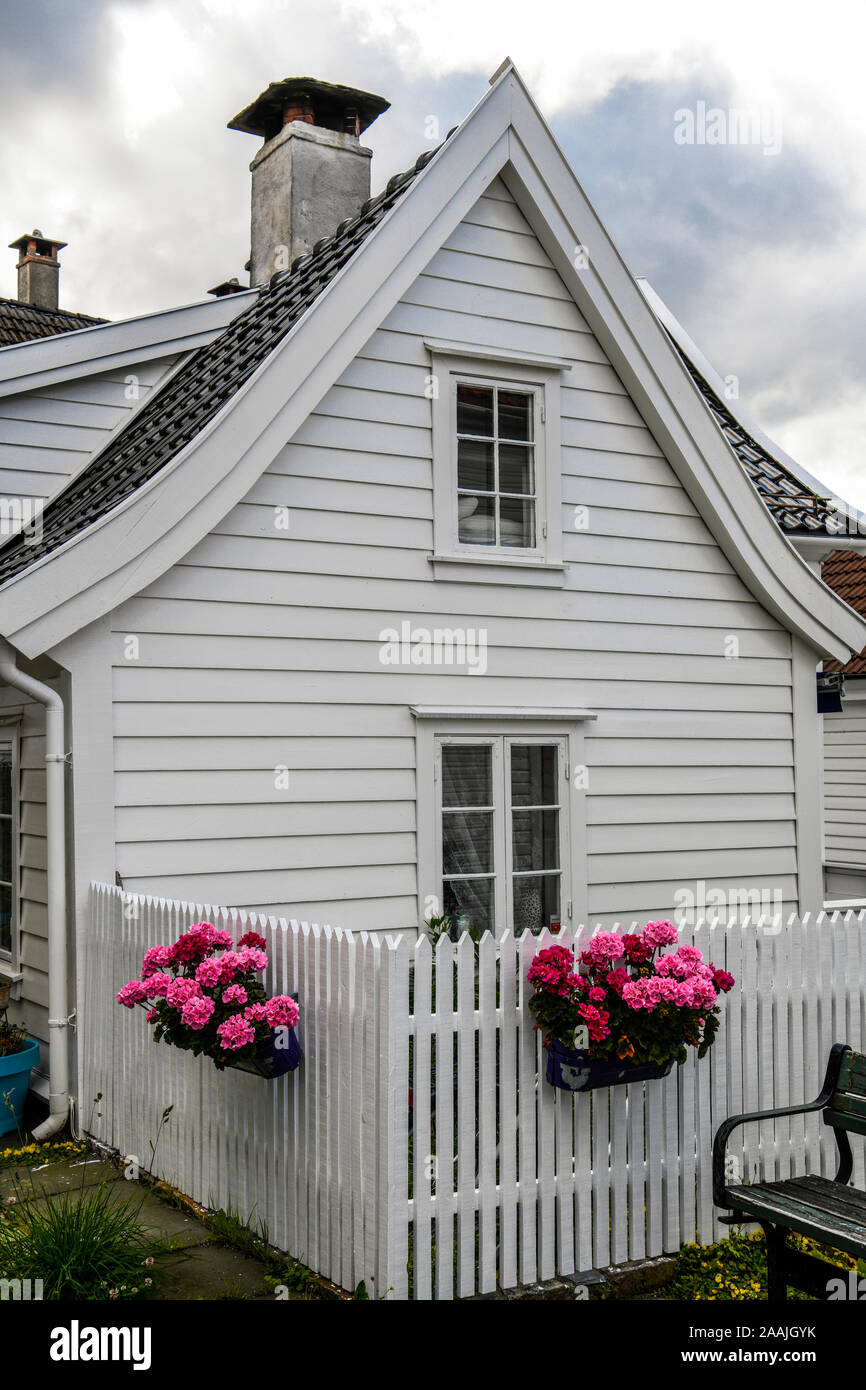 La Norvège. Norvegia. Bergen. Nordness, un pittoresque au centre-ville Banque D'Images