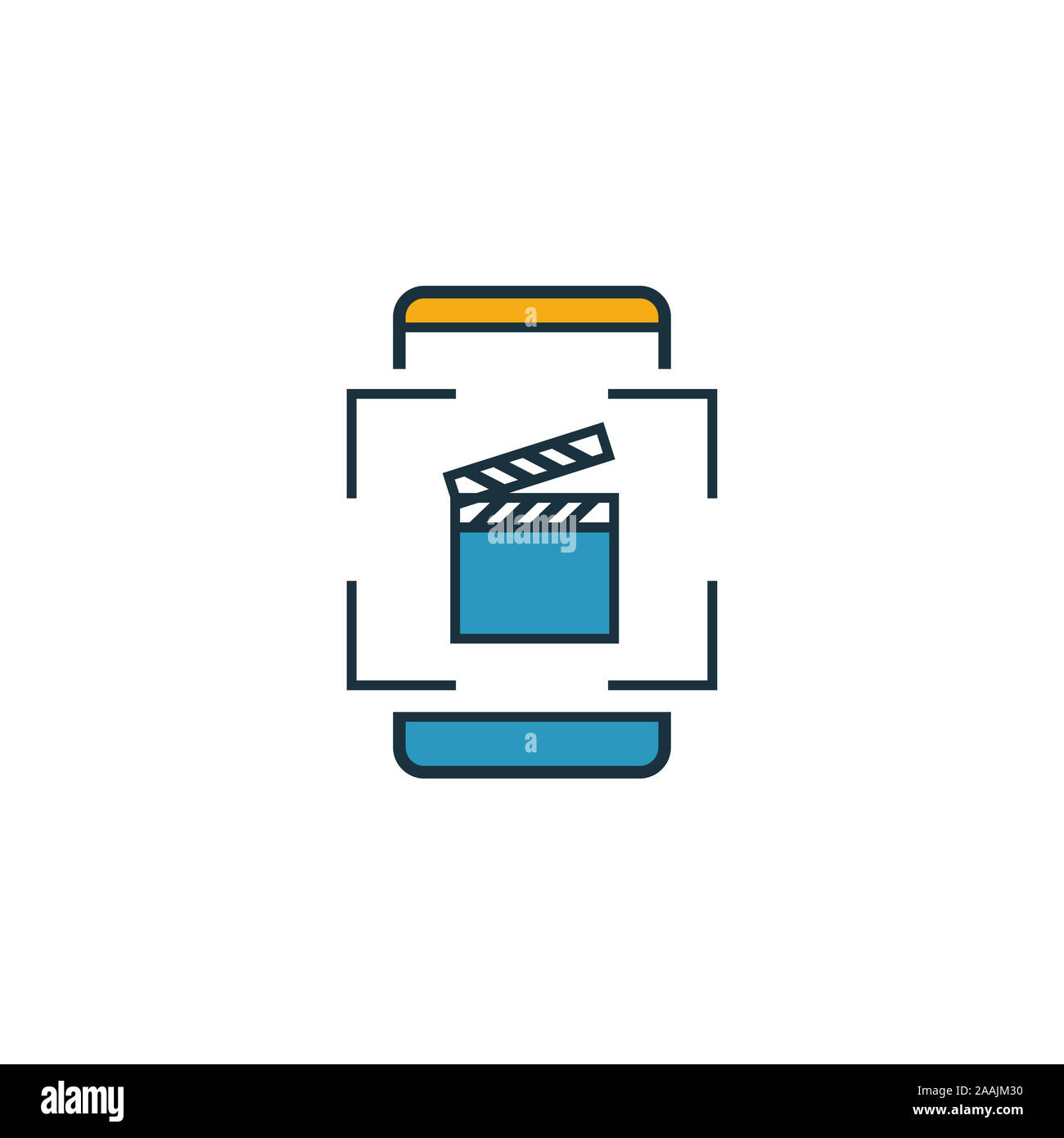 L'icône Vidéo de réalité augmentée. Contours remplis de visual elemet créative collection icônes de périphériques. Réalité augmentée Premium icône vidéo pour l'interface utilisateur, ux Banque D'Images