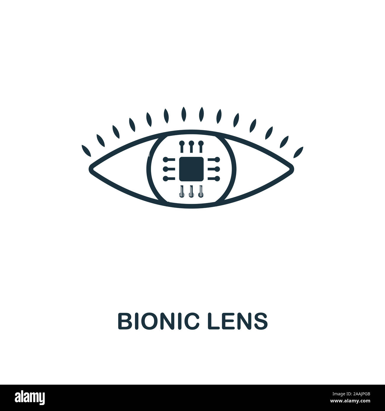 L'icône de la lentille bionique. La conception de style premium à partir de  la technologie de l'avenir collection d'icônes. L'icône de la lentille  bionique parfaite pixel pour la conception web, applications, logiciels,
