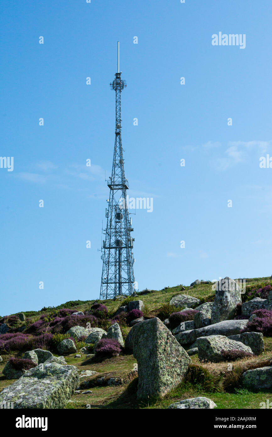 Transmetteur Halangy Down sur St Mary's, Iles de Scilly Banque D'Images