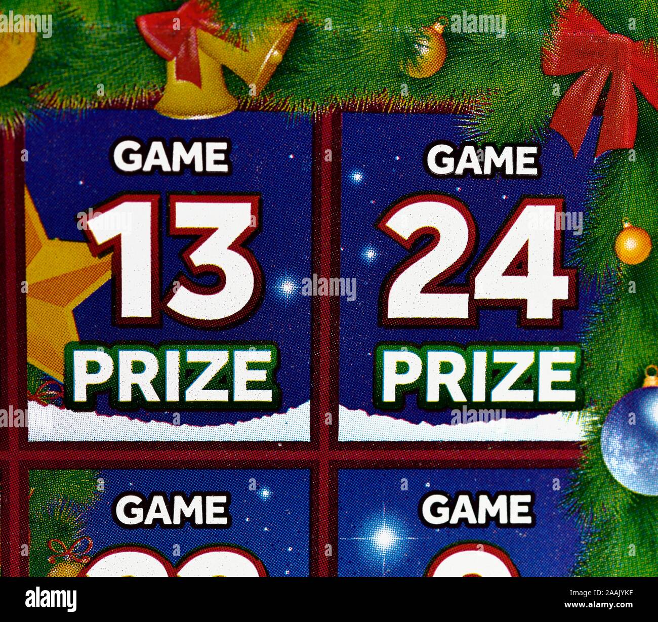 La loterie nationale,Calendrier de l'Avent Noël,Carte à gratter Photo Stock  - Alamy