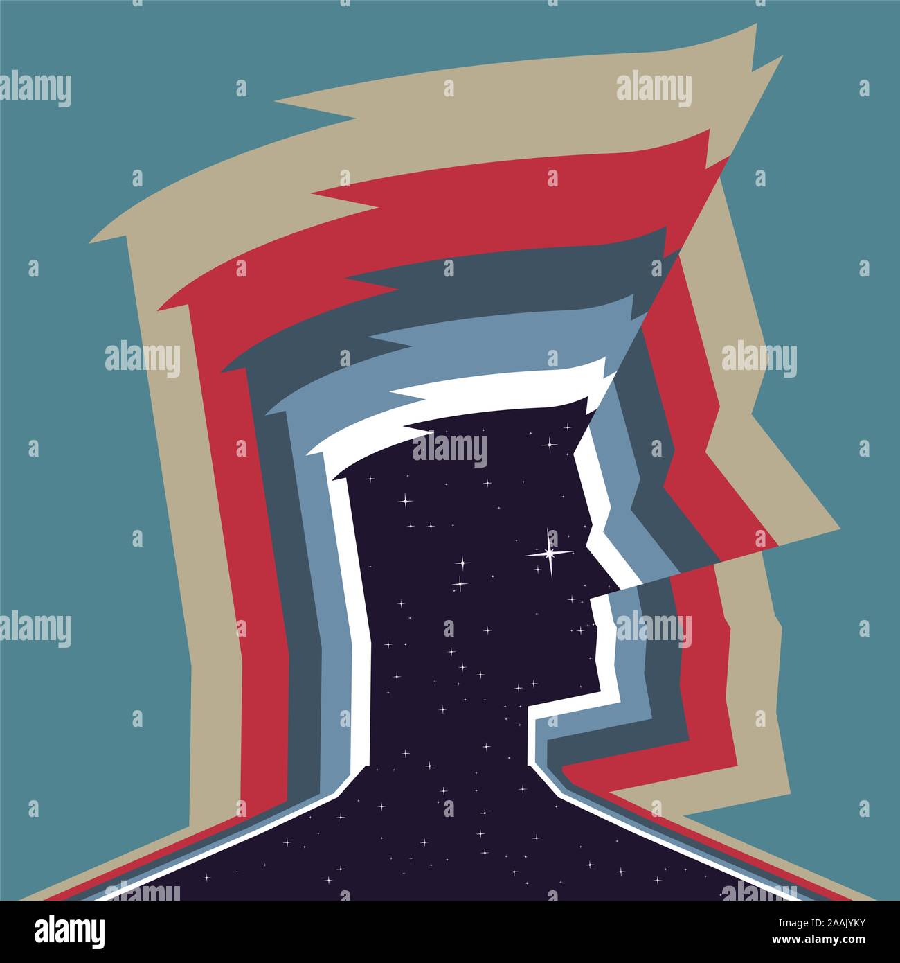 L'homme couleur rougeoyante de l'Aura, vector illustration cartoon. Illustration de Vecteur