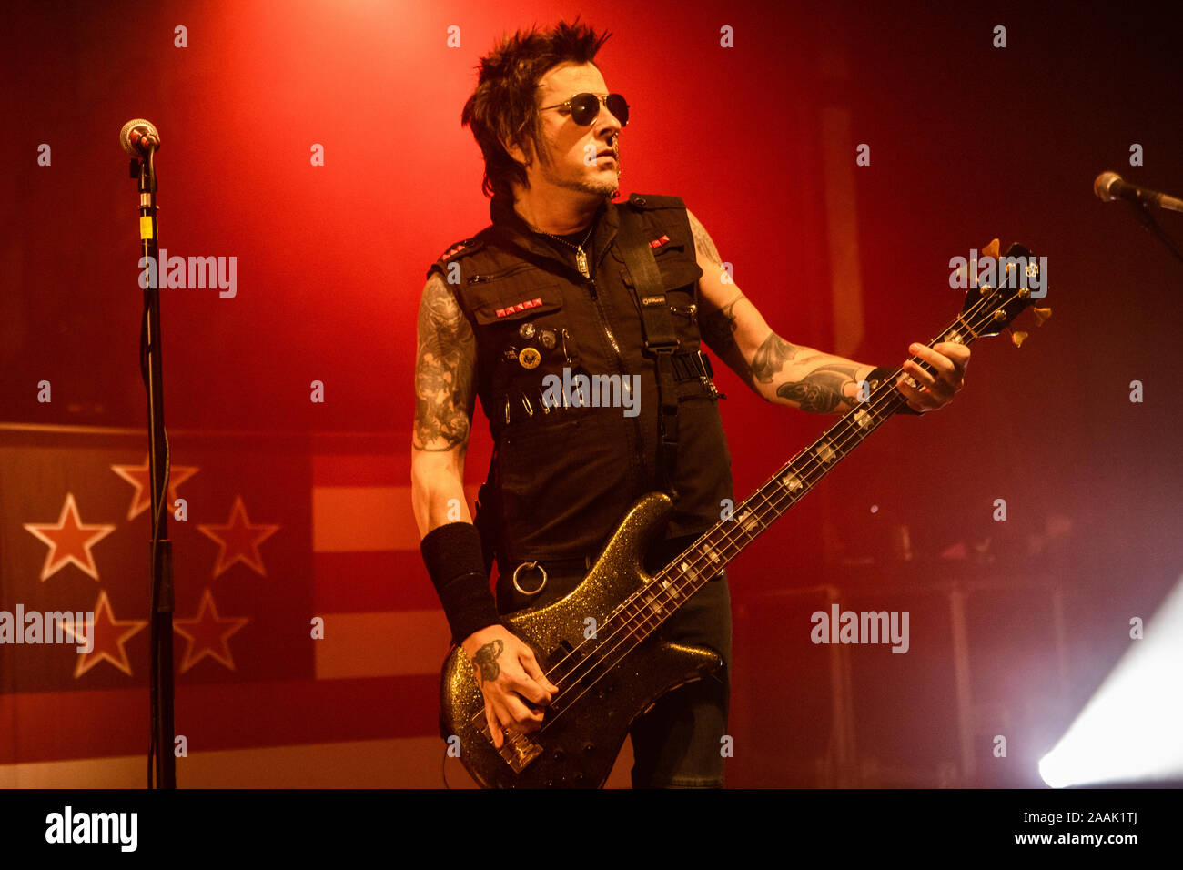 Fontaneto d'Agogna en Italie. 21 novembre 2019. Le groupe Skid Row effectue sur scène pendant le phénomène de "Tour d'Europe 2019'. Banque D'Images