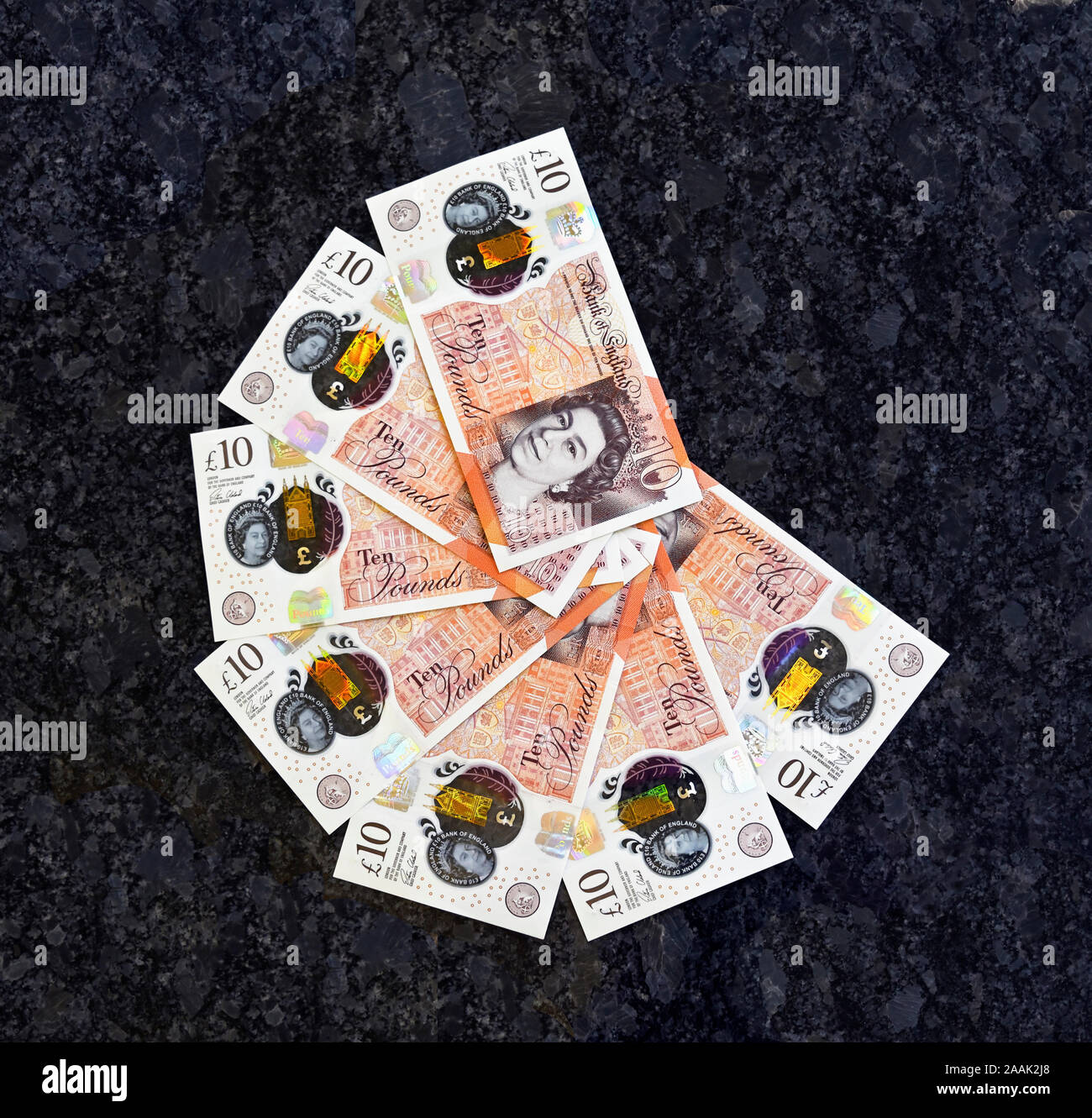 Banque d'Angleterre £10 notes. Banque D'Images